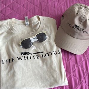 The White Lotus T-Shirt, Cap, Sunglasses Set